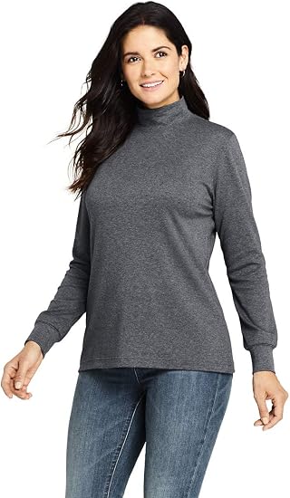 Amazon Com Lands End Women S Petite Relaxed Cotton Long Sleeve