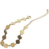 Glamoristic 18K Gold Smiley Face Bracelet • Happy Face Positive Mood Simple • WATERPROOF Anti Tarnish Bracelet, Christmas Gift for her