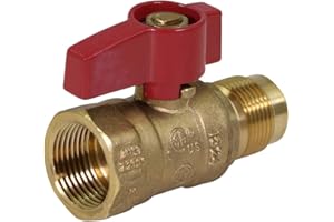 Midline Valve GASLxF3812 Premium Brass Gas Ball Valve with 3/8 in. x 1/2 in. Flare x FIP Connections