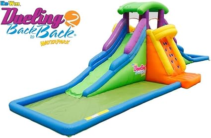 Amazon Com Kidwise Dueling2 Back To Back Inflatable Water Slide