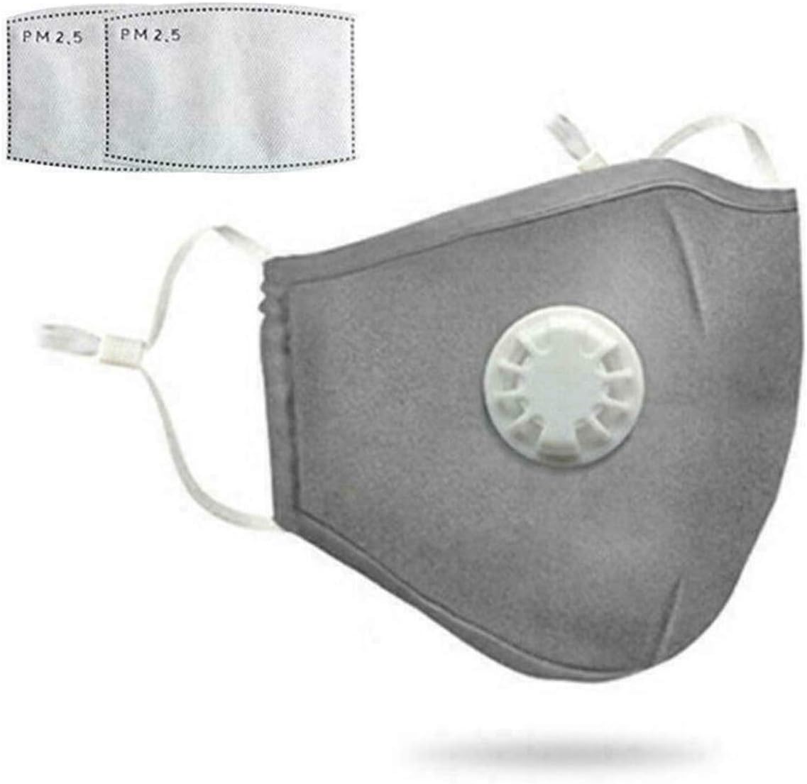 Zooart 5000 Pack Air Pollution Face Guard with 2 Air Filter Cotton Sheet Washable Reusable Anti Dust Smoke Face Guard (Gray)