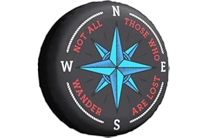 FATTTYCY Not All Those Who Wander are Lost Compass Spare Tire Cover 15 Inch Wheel Protector for Truck SUV Trailer Camping Rv Tire Covers