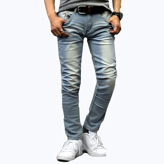 Amazon デニムファクトリー メンズジーンズ ストレッチ スキニー デニム ニットデニム 美脚 ダメージ加工 ブリーチ ｘｌ ジーンズ 通販