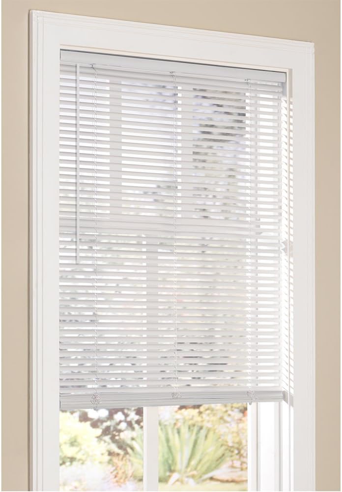 Window Treatments - Vinyl Mini Blinds 1-Inch Cordless Room Darkening Blind for Windows - Starting at $9.97 - (Over 1,400 Add'l Custom Sizes) Vinyl Blinds, Mini Blinds, Window Blinds Cordless, White - 31