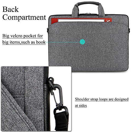 image for BRINCH 15.6 Inch Laptop Shoulder Bag,Multi-Functional Slim Portable La