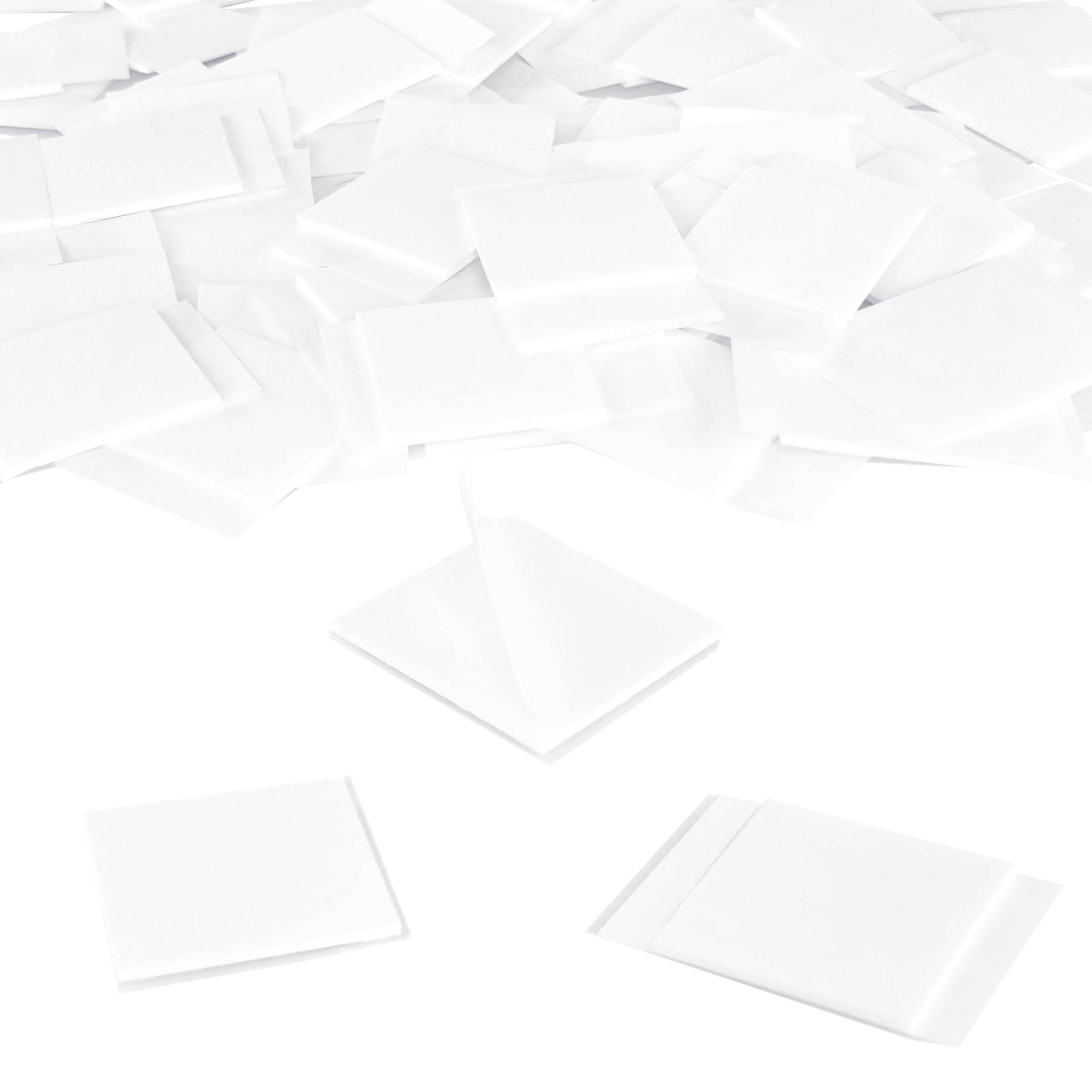 Square Adhesive Strips | Double-Sided Strong Adhesive | 1 mm Thickness / 25 x 25 mm, Pack of 100