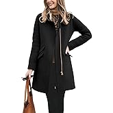 BZB Womens Long Coat Classic Open Front Zip Up Casual Winter Wool Blend Over Pea Coats Long Jackets