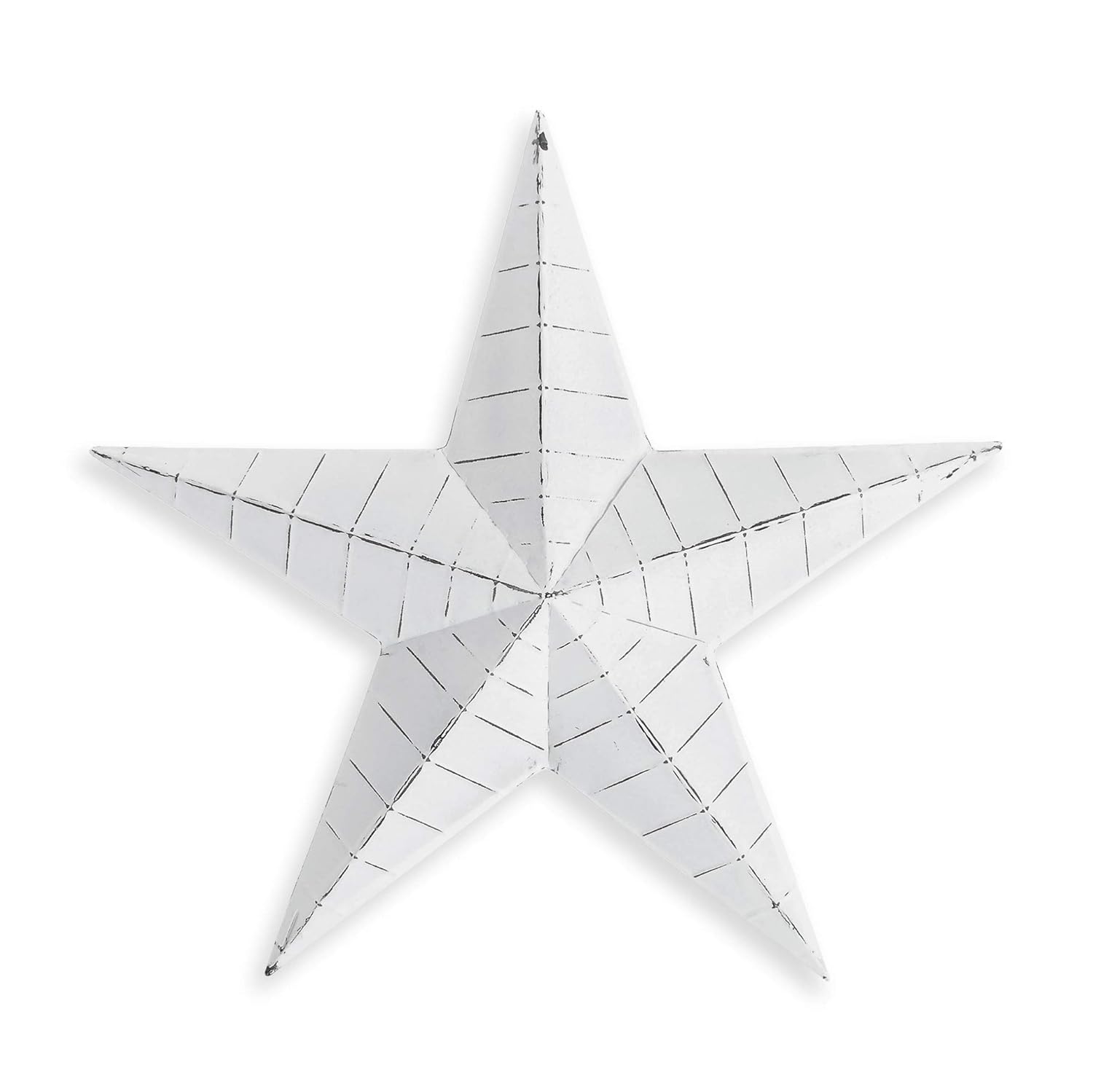 Eclectic House White Washed Metal Barn Star Wall Hanging