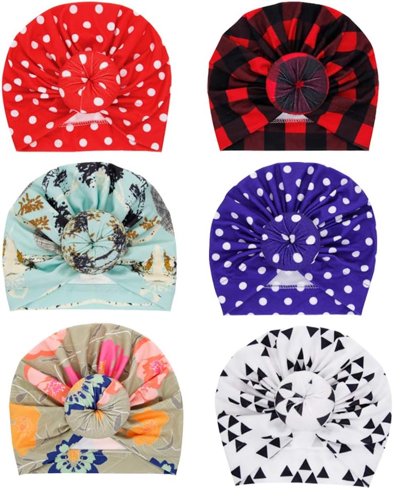 Newborn Baby Cotton Cloth Turban Toddler Rabbit Hospital Hat Ear Hat Kids Set Baby Cap (Multicolor-LH118)