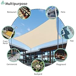 SunnyRoyal 21'x46' Sun Shade Sail Super A Ring Wire