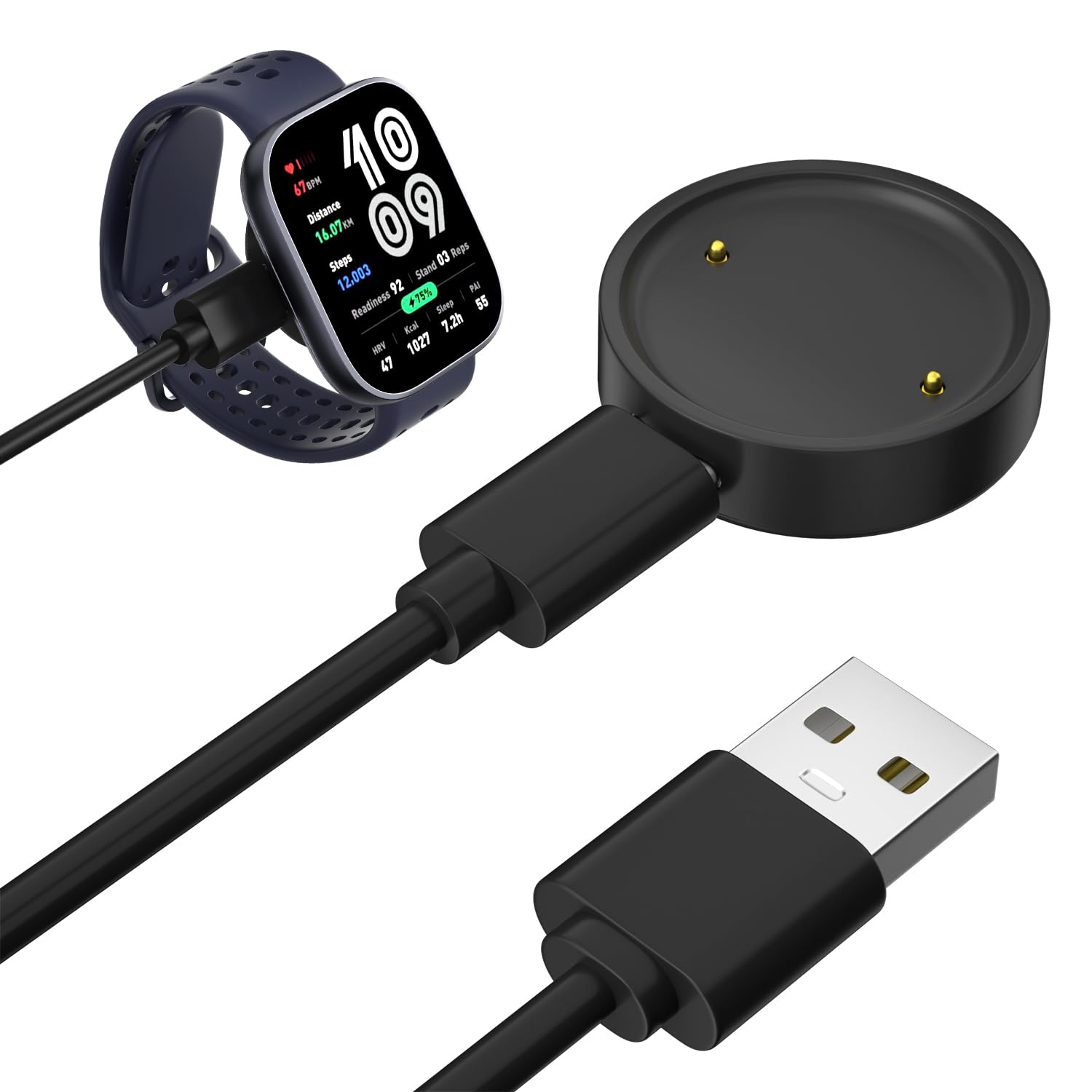 GAMOREK Charger for Amazfit Bip 6/Active 2, Replacement Smart Watch Charger 3.3Ft USB Magnetic Charging Cable Cord