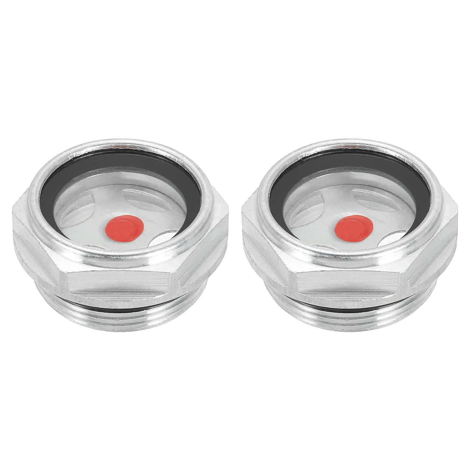 PATIKIL Air Compressor Oil Sight Glass, 2 Pack M33x1.5 Male Thread Aluminum Alloy Oil Liquid Level Gauge Air Compressor Parts with O-Ring