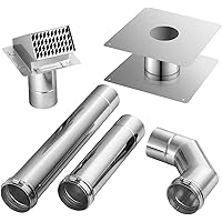 GASLAND 3" Stainless Steel Vent Pipe Kit for Gas Tankless Water Heaters, Includes 3" Termination Hood,3" x 90 Degree Elbow, 3
