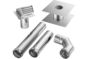 GASLAND 3" Stainless Steel Vent Pipe Kit for Gas Tankless Water Heaters, Includes 3" Termination Hood,3" x 90 Degree Elbow, 3