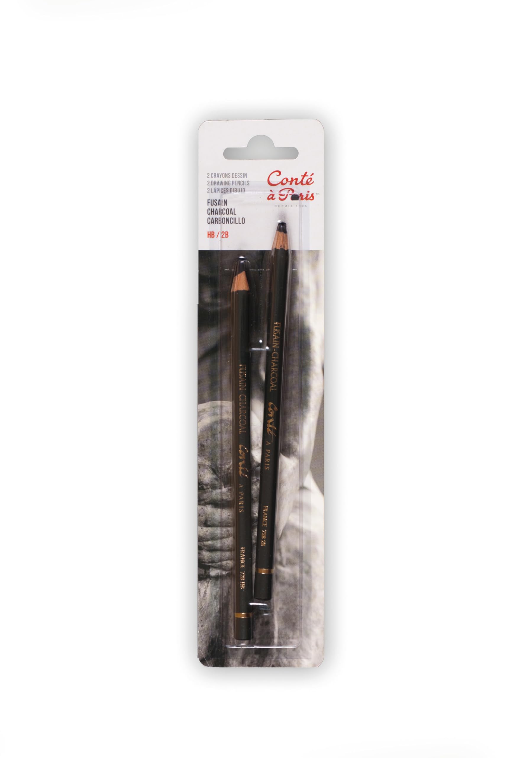 Conté à Paris Charcoal HB and 2B Drawing Pencils (Pack of 2)
