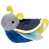 Douglas Flint Firefly Plush Stuffed Animal, 8.5 Inch Soft Lightning Bug Toy | Navy Blue Firefly With Yellow Glow Bands, Iridescent Transparent Wings and Gold Speckled Wing Covers