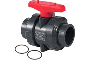 Wacjak 2" PVC-U True Union Ball Valve, Full Port Industrial Grade, EPDM O-Rings & Reversible PTFE Seats, ASTM D2467 Certified