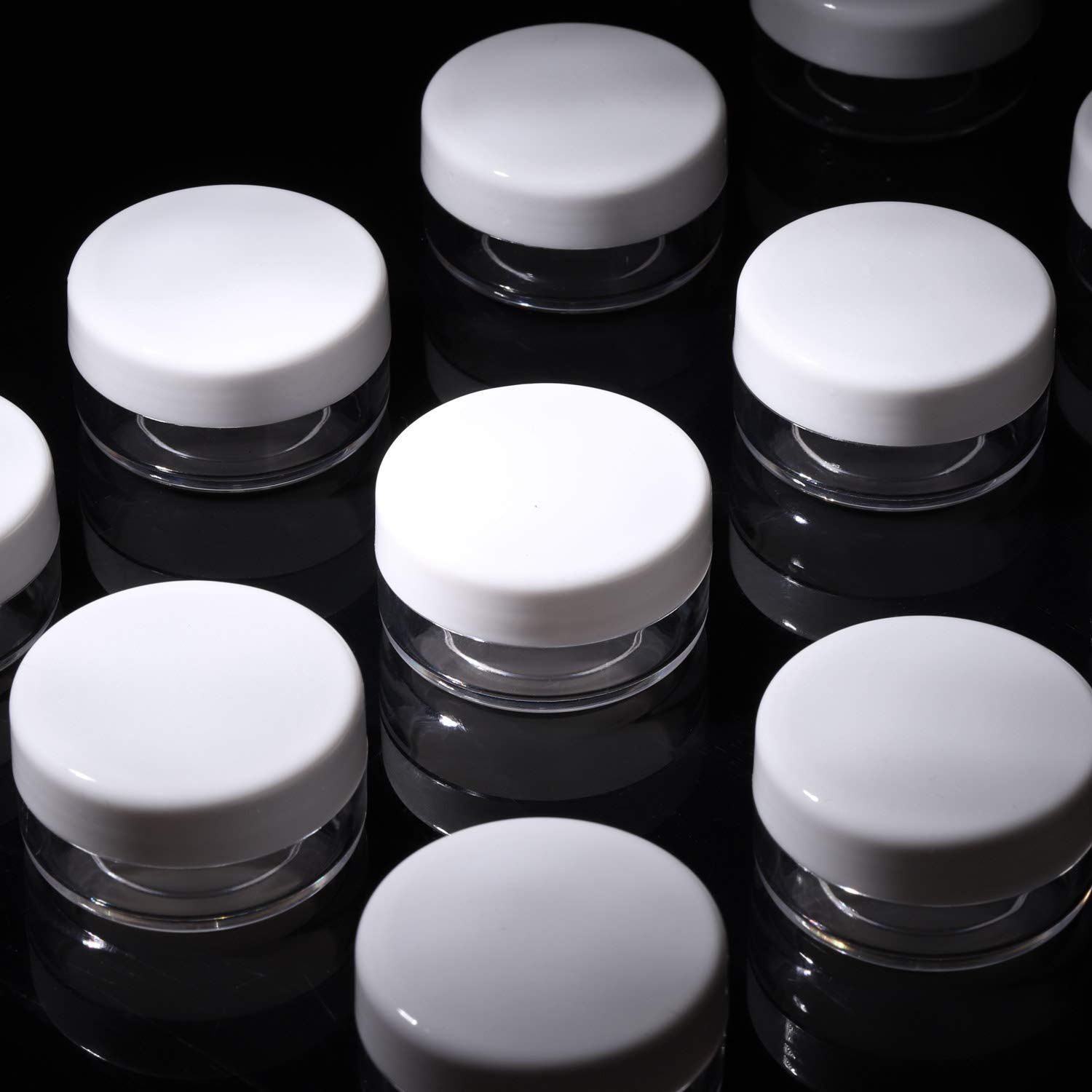100 Packs Product Containers with Lids 10g Plastic Jars Refillable Traveling Jars Empty Cosmetic Containers for Toiletries: Beauty