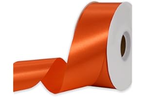 IEDASING'S CHOICE Orange Ribbon 1-1/2 Inch x 50 Yards Satin Ribbon Single Face Ribbon for Crafts, Gift Wrapping, Floral Bouquet, Weddings, and Decorations, with Spool