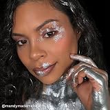Mehron Metallic Powder .5 oz Silver Ultra Reflective Vegan Cruelty Free Makeup view 2