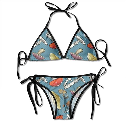Mushroom Mayhem Bikini Set Beach Swimwear Two Piece Bikini Swimsuit for Women Girls