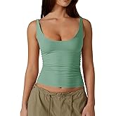 Tankaneo Womens Sexy Deep V Neck Top Sleeveless Backless Spaghetti Strap Tank Top Casual Basic Cami Top