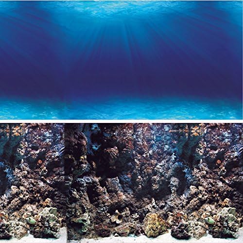 VepotekAquarium Background Deep Seabed/Coral Rock Double sides (Deep Seabed/Coral Rock, 60WX24H)