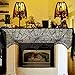Halloween Decorations Indoor, Set of 4 Black Lace Decors, Including Spider Web Fireplace Mantel Scarf Cover,Spiderweb Round Lace Table Topper Tablecloth, 2Pcs Spider Web Lamp Shade Cover Scarf