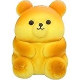 funnysquee Cute Bear Squishies Toy Super Soft Slow Rising Animal Bears Bread Birthday Gift for Kids,Kawaii Stress Relief Squeeze Toy (Cute Bear Bread)