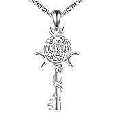 LWQQWL Hecate Necklace for Women 925 Sterling Silver Abalone Shell Hecate Key Pendant Necklaces Jewelry Gifts