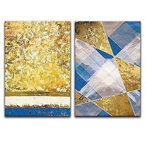 2 Panels Gold Art Home Artwork for Living...