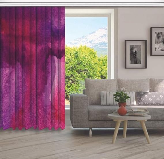 QAQV Acuarela artística Decoración del hogar en Cortina Rosa y Morada