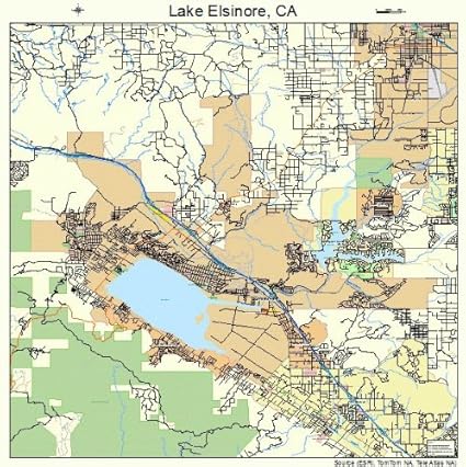 Map Of Lake Elsinore Amazon.com: Large Street & Road Map of Lake Elsinore, California 