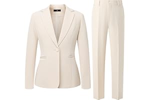 Women's 2 Piece Suit One Button Dressy Blazer Pants Suit Set Business Casual Outfits