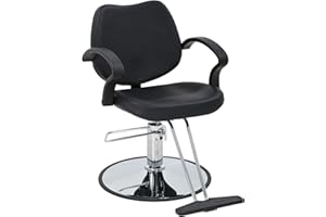 NChanmar Salon Chair Barber Chair Styling Chair Hydraulic Pump Swivel Hair Cutting Chairs for Beauty Spa Styling Hairdressing Tattoo Equipment,Black