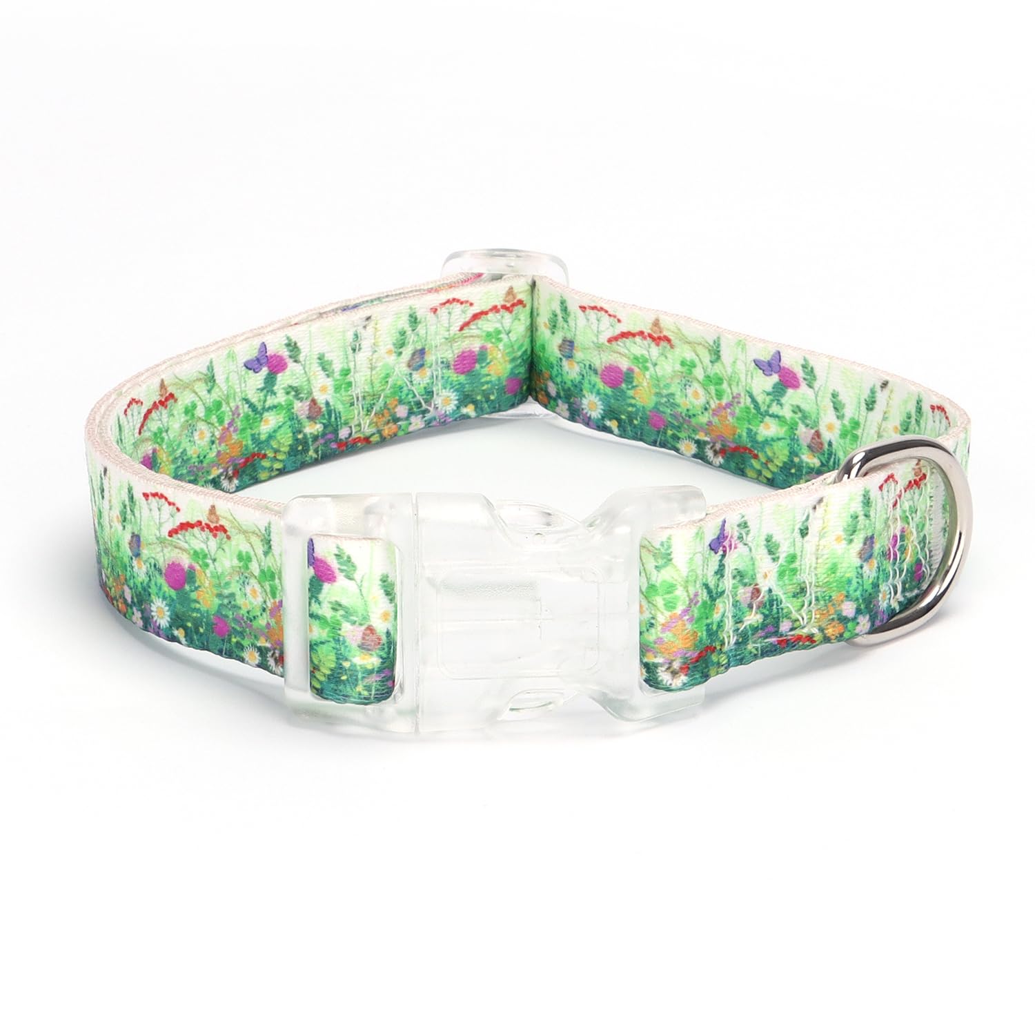 haoyueer Dog Collar for Small Medium Large Dogs, Adjustable Soft Puppy Cats Collars Multicolor Patterns Collars for Dogs Girl Boy Puppy Walking Running Training (S, Grass)