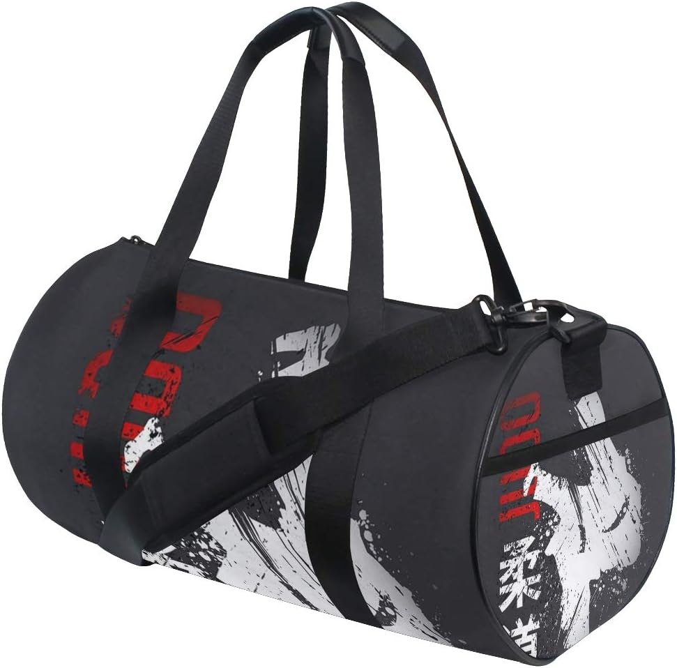 Gym Bag with Judo Print, Travel Weekender Duffel Bag for Man and Woman