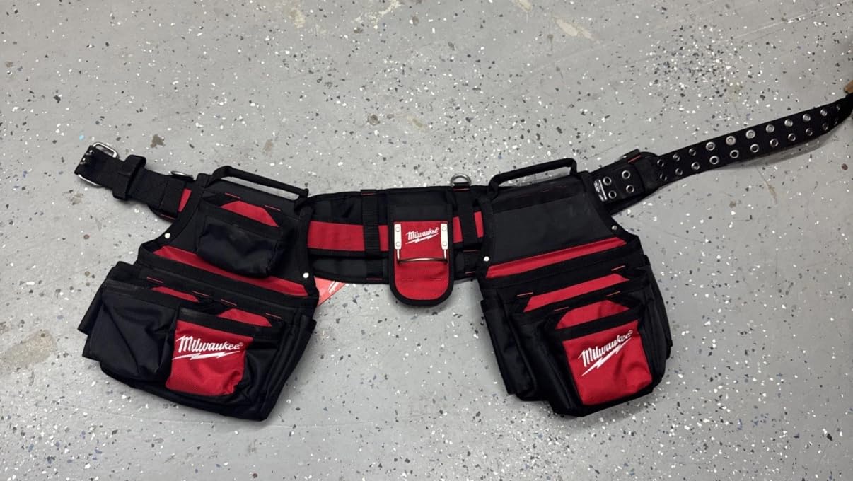 Milwaukee 48 22 8110 Electricians Work Belt with 29 Pockets - Red/Black