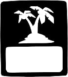 Island Palm Tree Tail lamp Light Covers Compatible with Jeep Wrangler JL (Non-LED) - Black - Set of 2