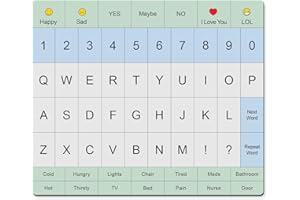 CROSSROADS HOME DÉCOR Adult Communication Board - Non-Slip, Portable Letter Chart for Non-Verbal, Stroke Recovery, Effective Visual Aids for Non-Speaking Patients, Pain Scale, QUERTY or ABC (QUERTY)