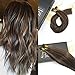 VeSunny 18inch Pre Bonded Human Hair Extensions #2 Darkest Brown Highlights #8 Light Brown Remy I Tip Hair Extensions 50g 1g/s