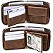 Itslife Men's RFID Leather Wallet Zipper Around Travel ID Case Zip Closure Bifold