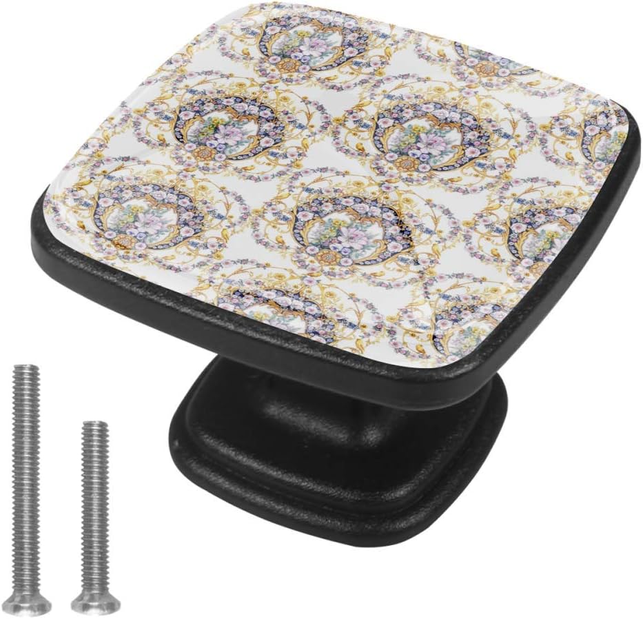 Paquete de 4 perillas de tocador, tiradores de cajón cuadrado con