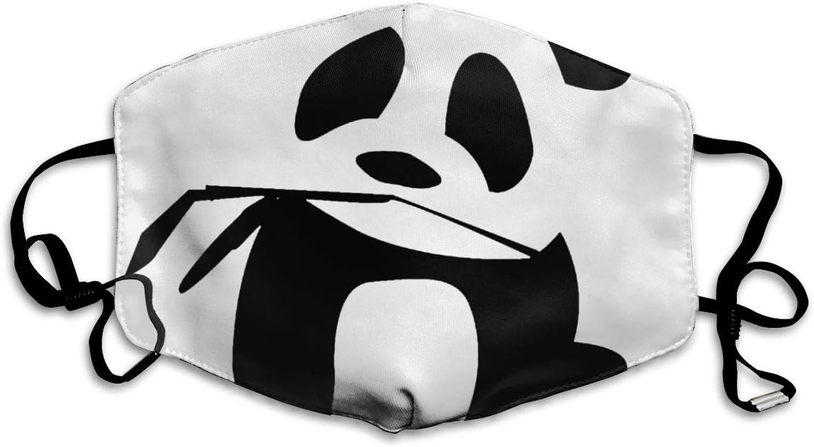 Panda is My Sprit Animal Mask Washable Reusable Mouth Mask Fashion Anti Dust Half Face Mouth Mask for Men Women Dustproof with Adjustable Ear Loops White