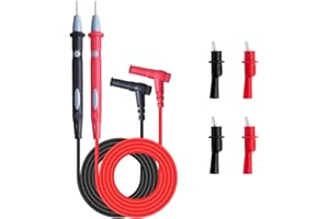 KAKOOTI Multimeter Test Leads Kit，2PCS Test Probes 1000V 20A 4PCS Silicone Alligator Clips Test, Multimeter Alligator Clips Set for Fluke/AstroAI/INNOVA/KAIWEETS Digital multimeter Clamp Meter