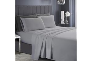 Infinitee Xclusives Premium Grey Queen Sheet Set - 4 Piece Bed Sheets - Soft Brushed Microfiber Fabric - 16 Inches Deep Pockets Sheets Wrinkle Free & Fade Resistant