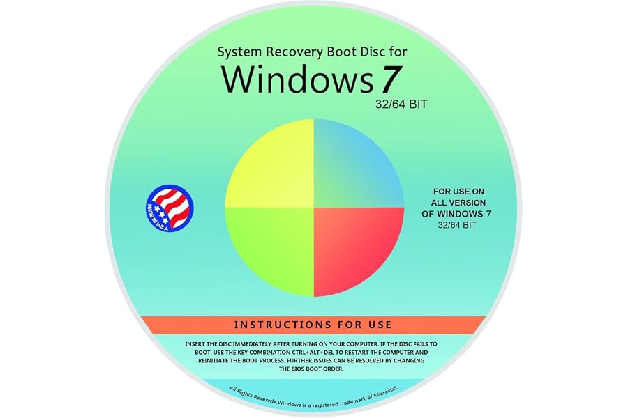 Ralix Reinstall DVD For Windows 7 All Versions 32/64 bit. Recover, Restore, Repair Boot Disc, and Install to Factory Default
