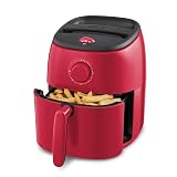Dash Tasti-Crisp™ Air Fryer - AirCrisp® Technology - Compact Design with Adjustable Temperature Control - Nonstick Fry Basket & Auto Shut-Off Feature - 2.6 Quarts - Red