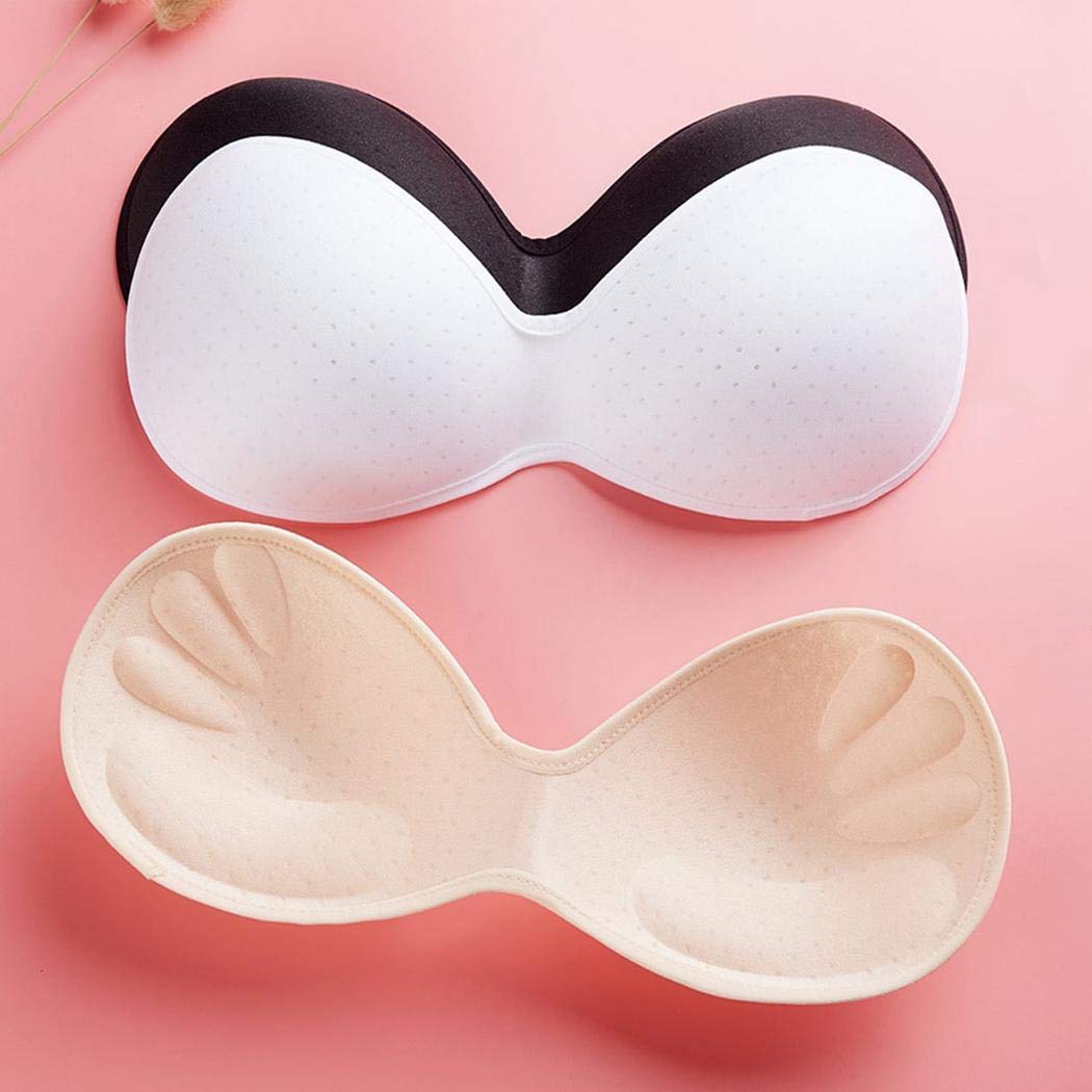 piokikio Women Soft Push Up One Piece Bra Pads Insert Breast Enhancer Adhesive Bras Nude
