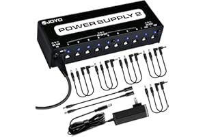 JOYO Guitar Pedal Power Supply Pedal Board Power Supply with DC 18V Pedal Power Adapter & 9V 100mA 500mA Isolated DC 10 Outputs for 9V 12V 18V Effect Pedals (JP-02)